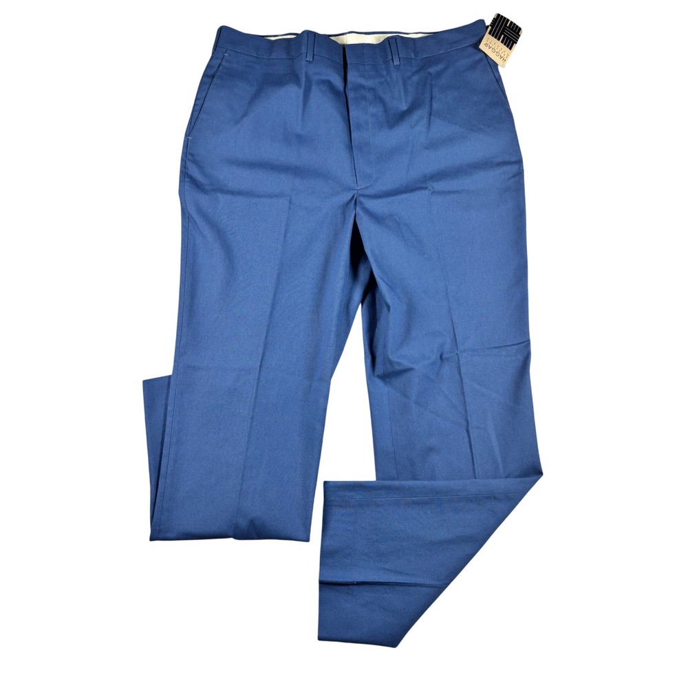 Vintage Haggar Presstige Casuals Mens Blue Trousers 40x32 Made in USA NWT